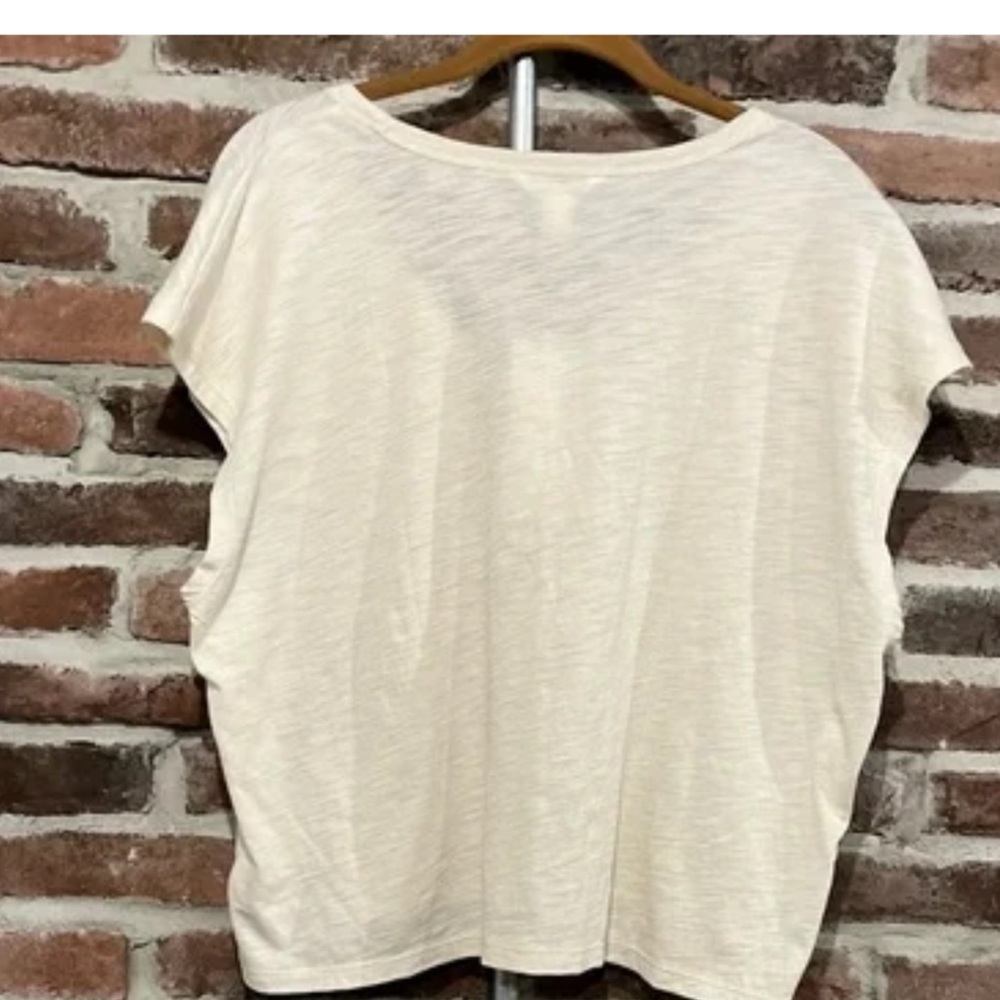 Athleta Women's Classic Slub Tee Size in Pelican Cream color. retail $55 NWT - Picture 9 of 13